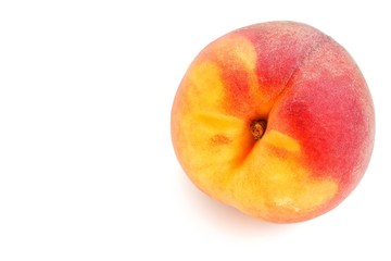 Fresh Organic Peach on White Background