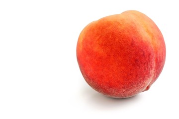 Fresh Organic Peach on White Background