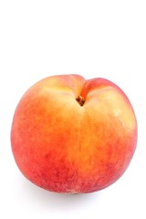 Fresh Organic Peach on White Background