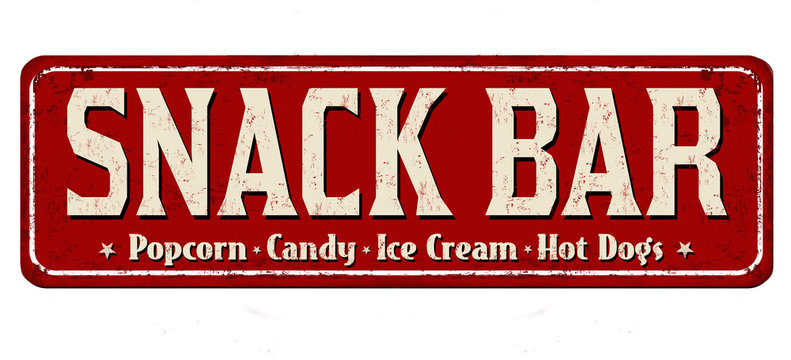 Snack Bar vintage rusty metal sign