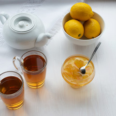 Cooking a delicious breakfast of tea drinking