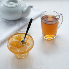 Cooking a delicious breakfast of tea drinking