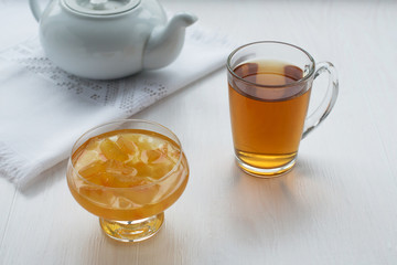 Cooking a delicious breakfast of tea drinking