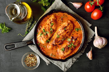 Chicken breast with tomato sauce