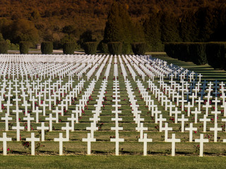 Crosses at World War One Cemetery at Verdun