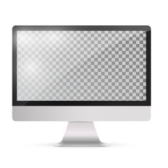 abstract monitor in imac style black color with blank touch screen isolated on the   white background.