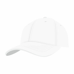  White Baseball Cap isolated on white background