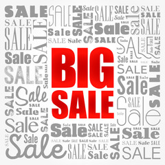 BIG SALE words cloud collage, business concept background