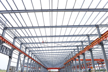 Steel structure workshop is under construction