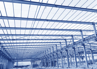 Steel structure workshop is under construction