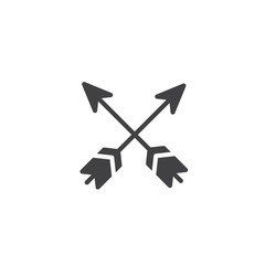 Cross arrows icon vector, filled flat sign, solid pictogram isolated on white. Western symbol, logo illustration.