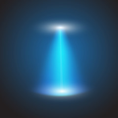 UFO light beam isolated on checkered background. Vector illustration. © klerik78
