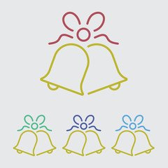 Christmas bell color line icon