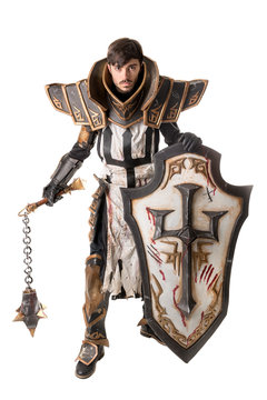 Man with knight costume