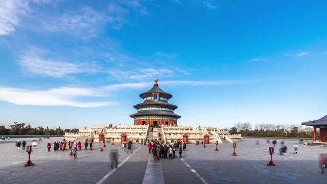 timelapse from Temple of Heaven in beijing china