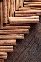 Cinnamon sticks closeup.