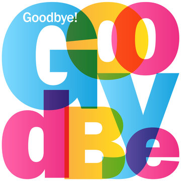 "GOODBYE" colourful vector letters icon