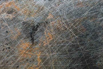 Grunge metal background with scratches and rust