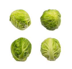 Obraz premium Green Brussel Sprouts Isolated