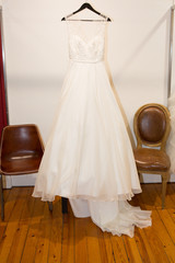 Wedding dresses presented on a fashion exhibition
