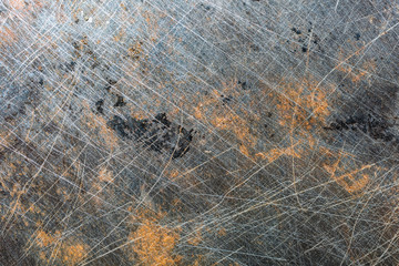 Grunge metal background with scratches and rust