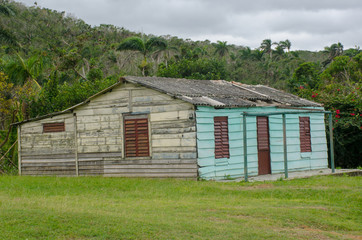 Fototapeta na wymiar Wooden shack living quarters in Cuba
