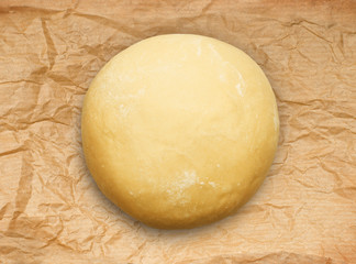 Fresh Dough Isolated on Kraft Paper