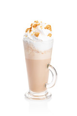 Coffe latte cup on the white background.