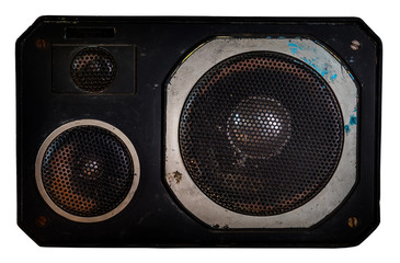 Vintage speaker on white background