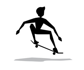 Obraz premium skateboard player silhouette cartoon