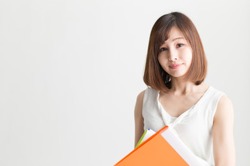 Obraz premium カジュアルポートレート・白バック