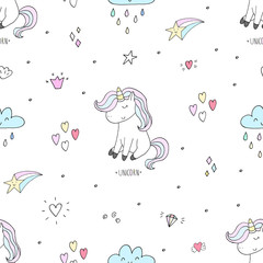 cute unicorn vector pattern