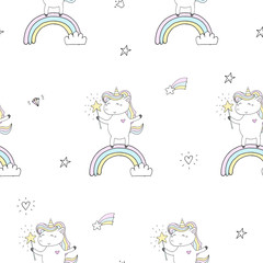 cute unicorn vector pattern