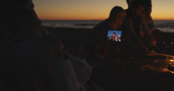 Boy Shows Girl A Picture On His Phone. Shot on RED Helium 8K