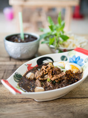 Thai style noodle blood soup