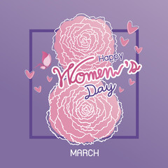 Happy 8 march international women's day design vector illustration