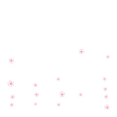 Sakura, Peach Cherry or Apple Flowers Vector Confetti. Elegant Falling Down Spring Romantic Floral Decoration. Magic Wedding Decoration, Realistic Sakura Cherry, Peach or Apple Blossom Background