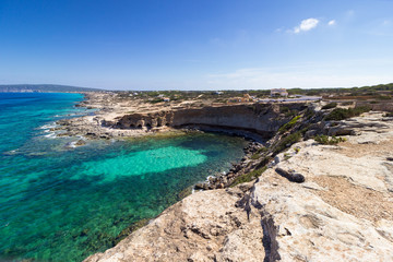 Formentera, les Baléares, cala en baster