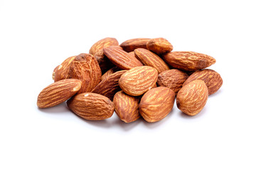 Almonds on White background