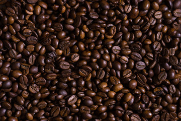 Roasted coffee beans background