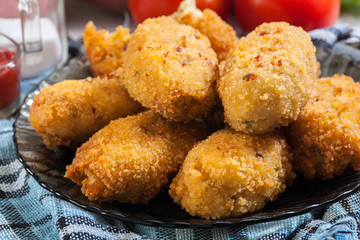 Homemade croquettes of jamon ham