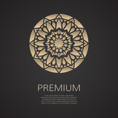 Vector logotype. Vector luxury islamic logo. Eastern sign flower. Business identity concept.