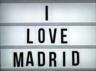 Light box love Madrid