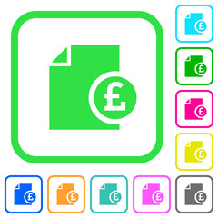 Fototapeta premium Pound financial report vivid colored flat icons