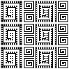 Seamless vector repeating pattern. Fashion textile print with greek design. Greece meander fabric background.