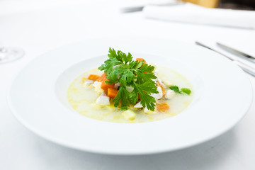 Broth fish soup