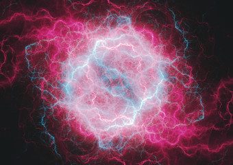 Blue and purple plasma cloud, storm and energy background