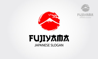 Fujiyama Japanese Mountain logo design vector template.Fujiyama Japanese Vector Logo Template. Modern and minimalist style logo. 