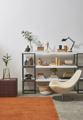 modern home decorative bookshelf and home ornament