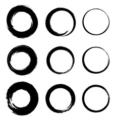 Set of Grunge Circle Stains. Vector design elements